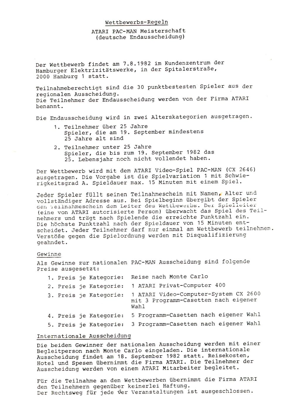 Brief: Reisebestätigung