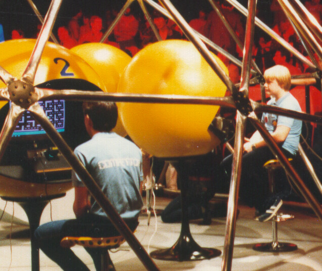 Pac-Man Turnier-Finale 1982 — Spieler am Atari-Automaten