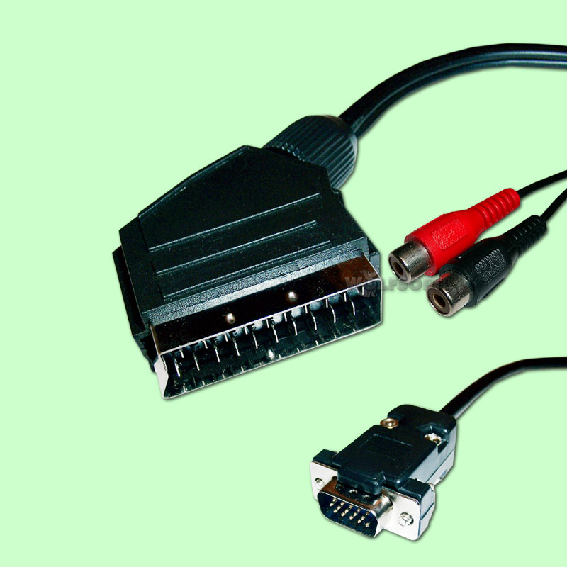 VGA-Stecker 15pol.-> Scart Stecker 2m mit 3,5mm Audio Klinke