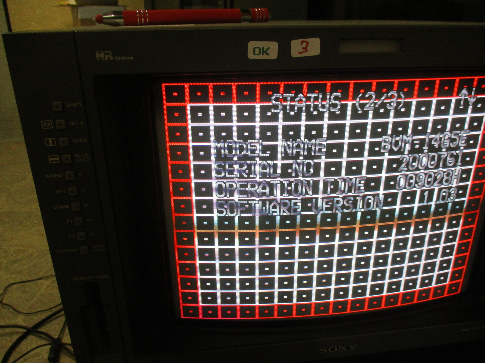 Sony BVM-14G5E #3  CRT Monitor ca 9030h Retrokonsolen  14Zoll (36cm) diagonale