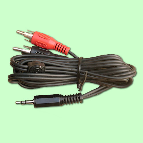 Kabel Y-Adapter 3,5 mm Klinke mänlich -> Cinch 1,5m St.