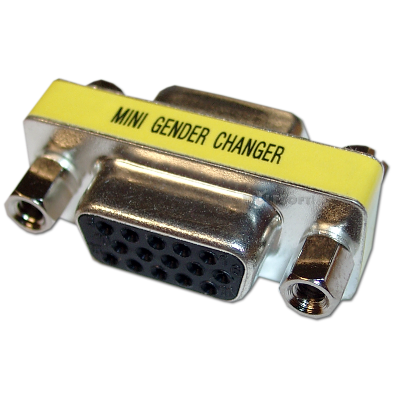 Mini Gender Changer VGA HD15F-HD15F (weiblich-weiblich)