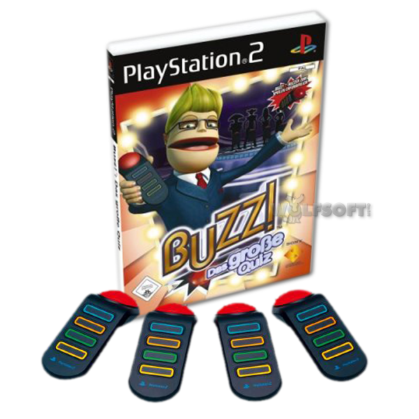 BUZZ! : Das große Quiz für PS2 incl. 4 Buzzer