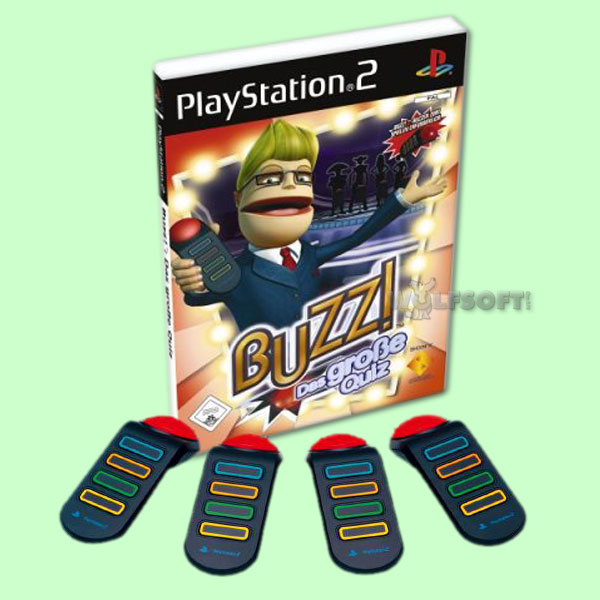 BUZZ! : Das große Quiz für PS2 incl. 4 Buzzer