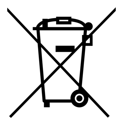 Symbol: durchgestrichene Mülltonne auf Rädern