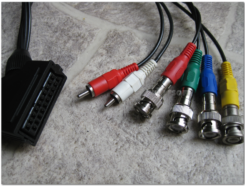 Kabel Adapter RGB-Scart Bu. -> 4x BNC + Audio (2x Chinch) Sony BVM PWM
